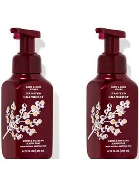 2 FROSTED CRANBERRY GENTLE FOAMING HAND SOAPS BY BATH & BODY WORKS